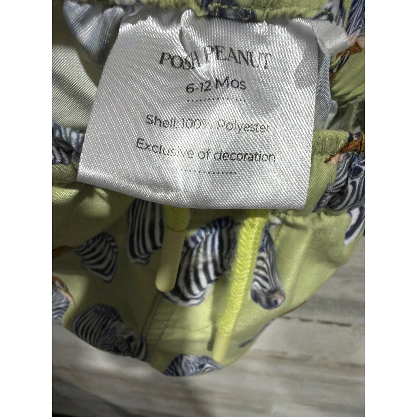 Posh Peanut Swim Trunks Boys 6-12 Months Green Zebra Safari Beachwear Resort3