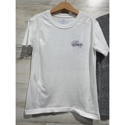 Southern Tide Crewcuts T-Shirt Bundle Boys 6-7 White Gray Patriotic Preppy EUC1