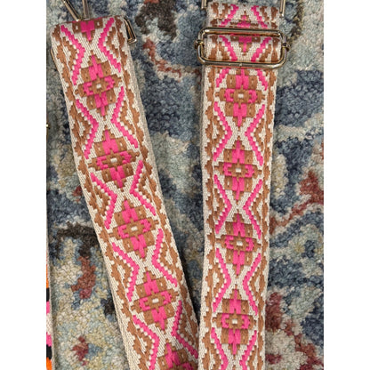Purse Straps Clip On Adjustable Women Multi Woven Geometric Boho EUC2