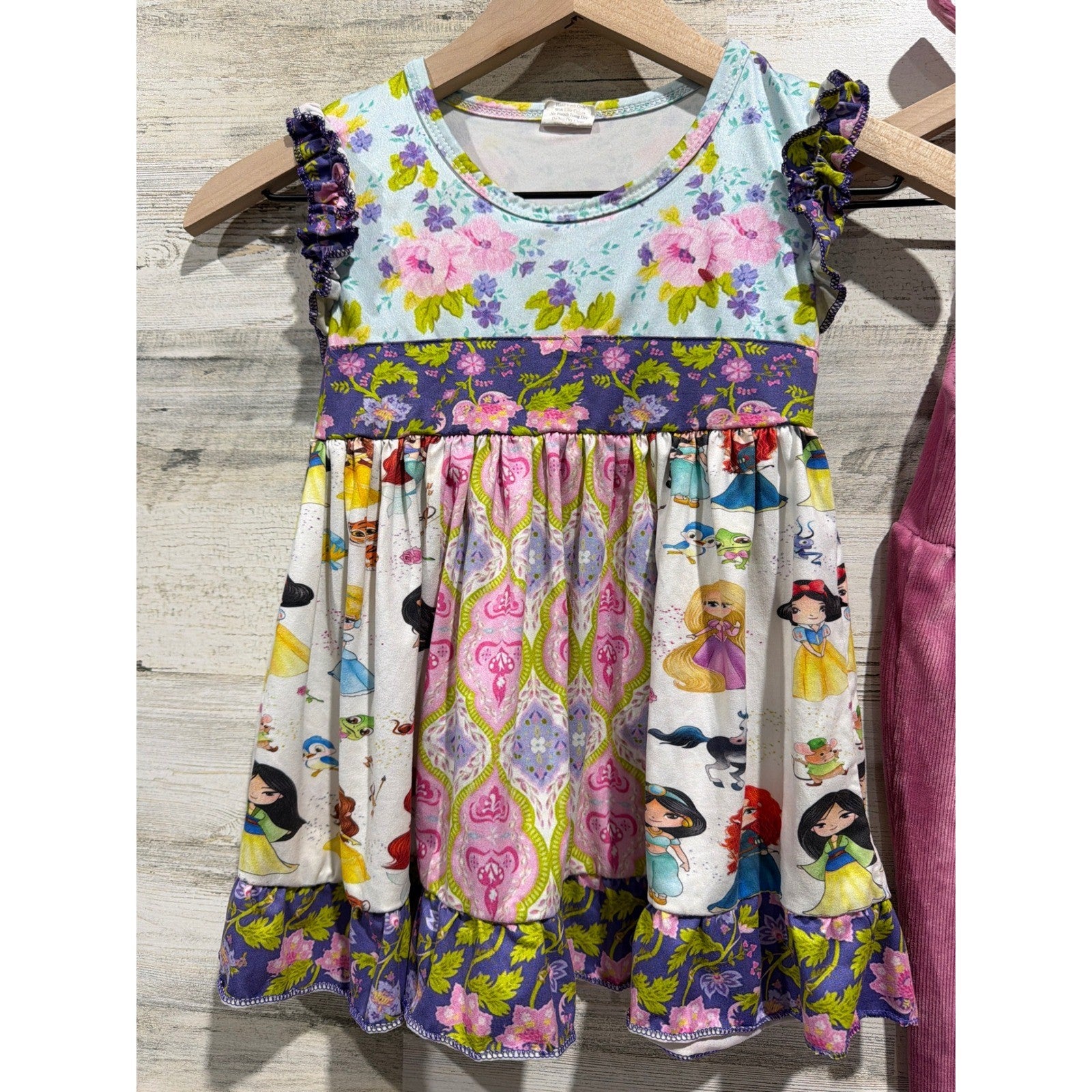 Jessica Simpson Romper & Boutique Princess Dress Girls 4T Pink Floral EUC1