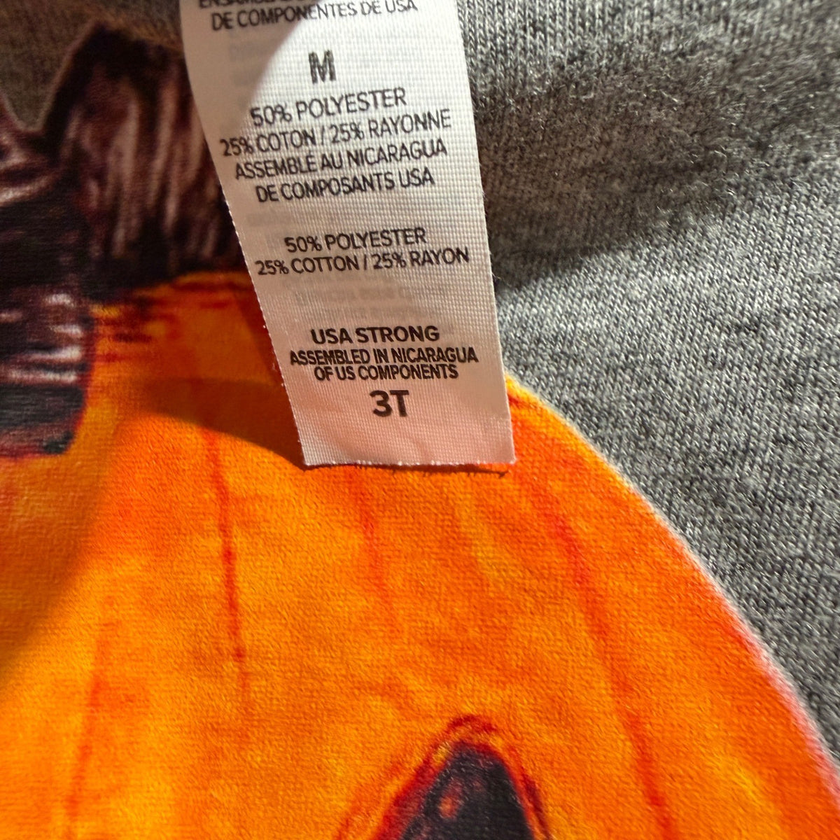 Half Moon Apparel Pumpkin Head Graphic Tee Kids 3T Gray Triblend Halloween4