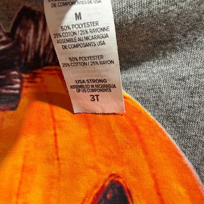 Half Moon Apparel Pumpkin Head Graphic Tee Kids 3T Gray Triblend Halloween4