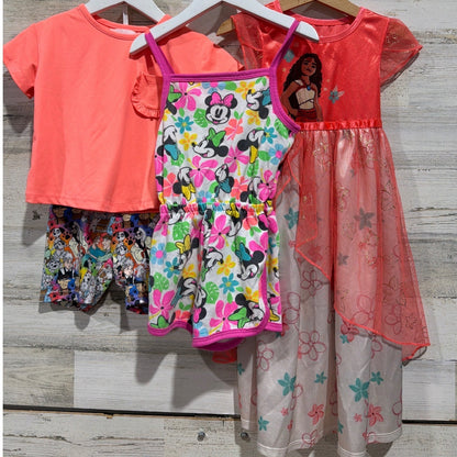 Disney Outfit Bundle Girls 3T 4T Pink Red Moana Minnie Mouse Playwear0