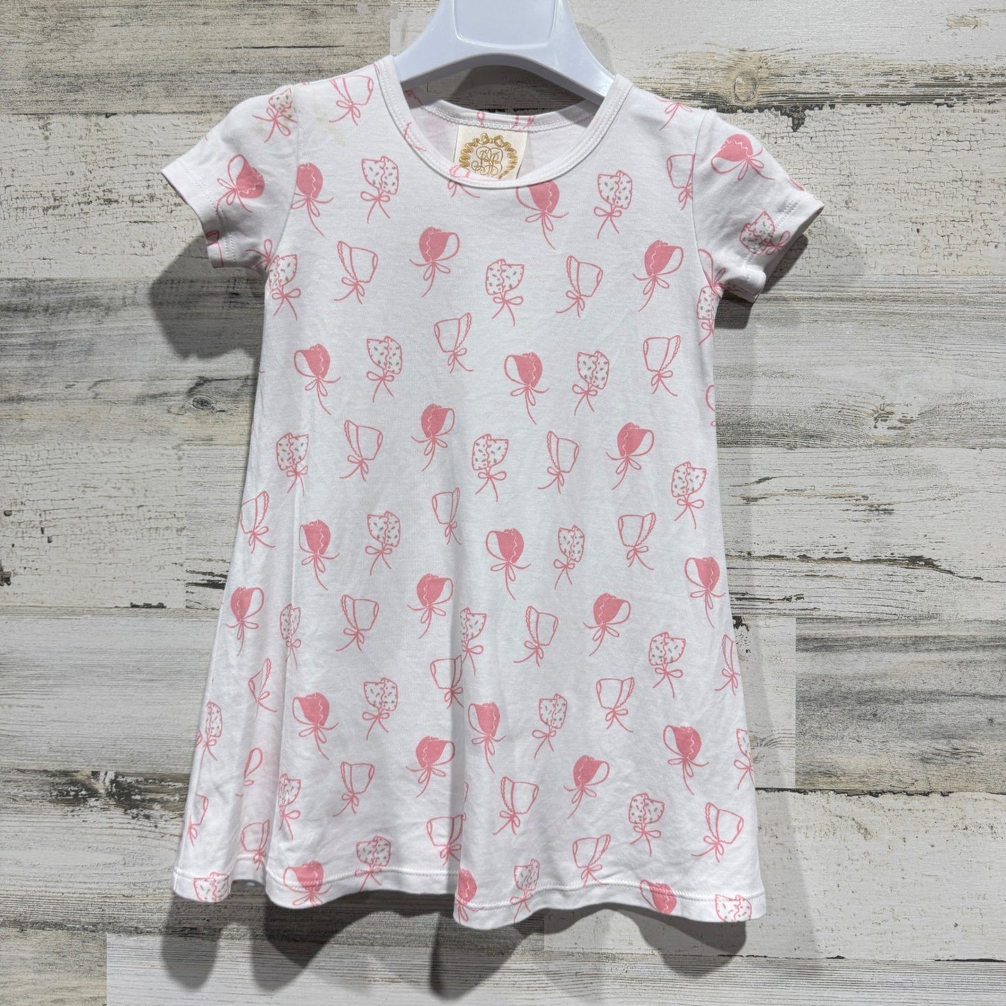 The Beaufort Bonnet Company Dress Girls 3T White Pink Bonnet Print *Flawed0