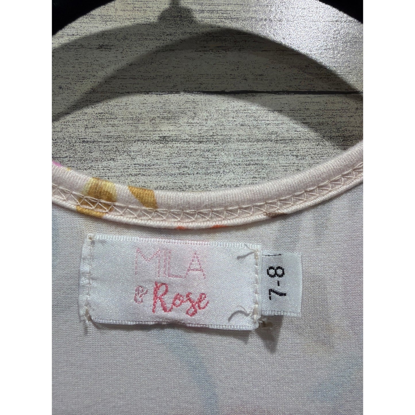 Art Class Mila & Rose Dresses Girls 7/8 Orange Pink Floral Pumpkin Fall EUC6