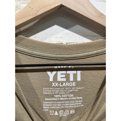 Yeti Long Sleeve T-Shirt Men XXL Tan Camo Logo Gorpcore *Flawed*1