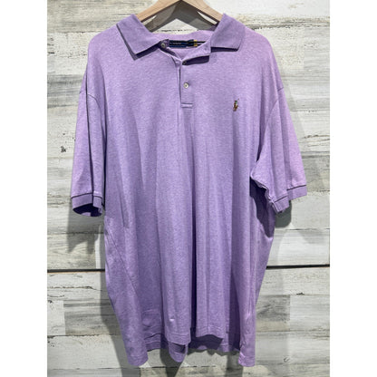 Polo Ralph Lauren Polo Shirt Mens XLT Purple Cotton Mesh Pony Logo Preppy EUC0