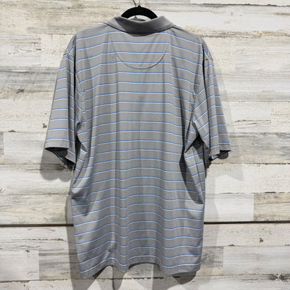 Pebble Beach Performance Polo Shirt Mens XL Gray Striped Classic EUC5