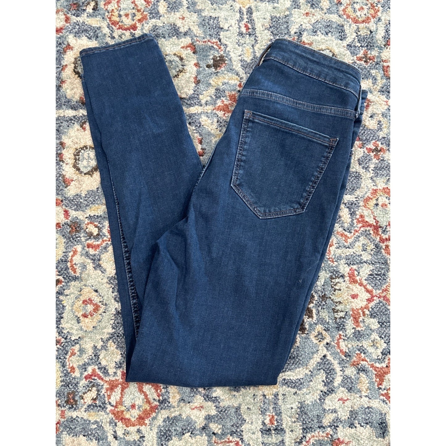 Old Navy Rockstar Super Skinny Jeans Women 8-12 Dark Blue High Rise Fits You0