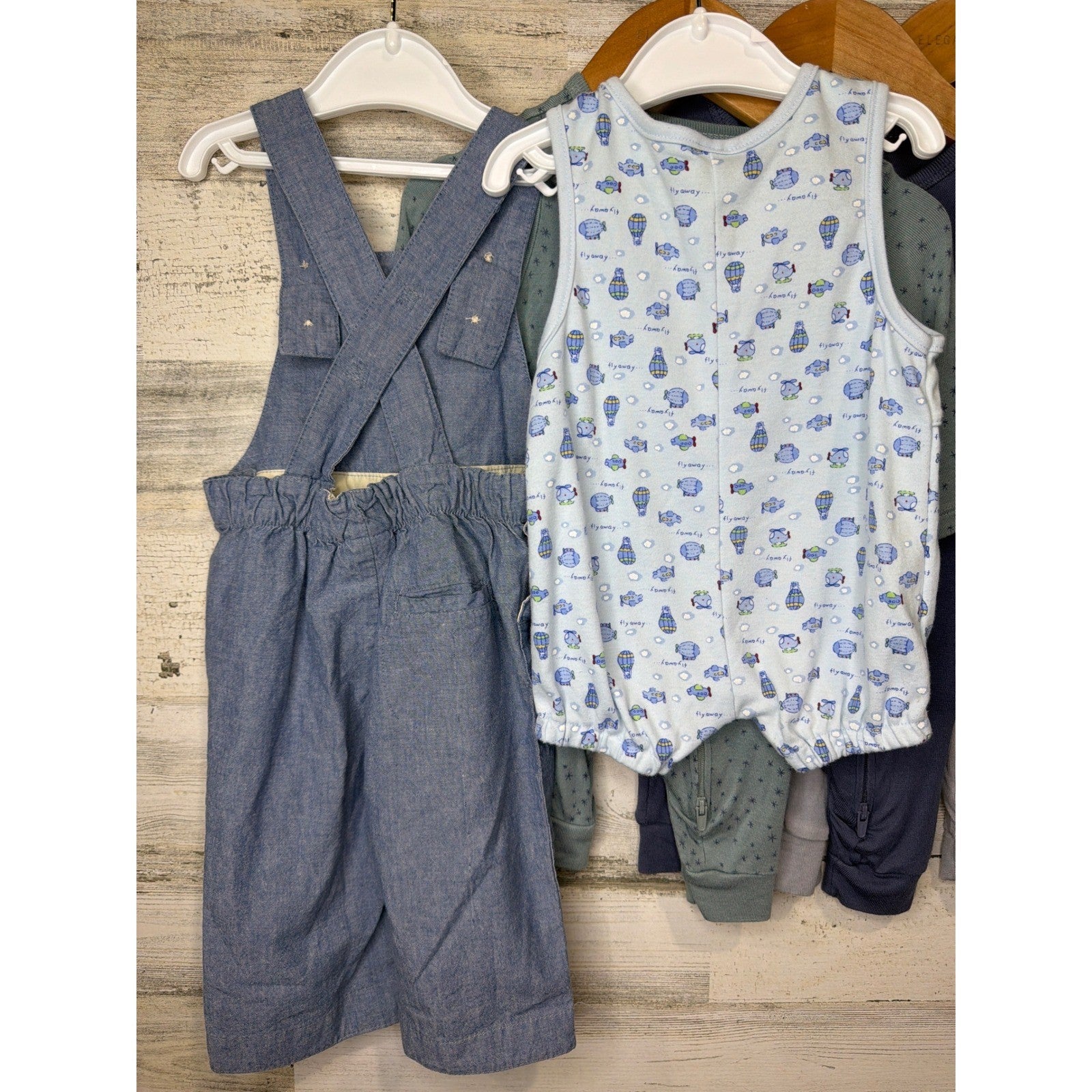Cloud Island Baby Gap Boys 0/3m - 6/12m Blue Gray Sleeper Overall Romper Bundle3
