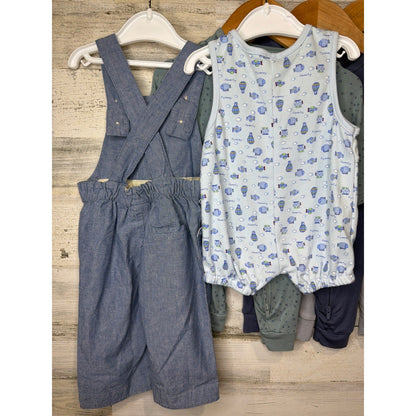 Cloud Island Baby Gap Boys 0/3m - 6/12m Blue Gray Sleeper Overall Romper Bundle3