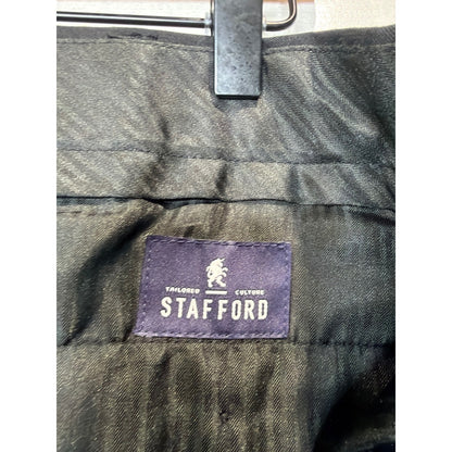 Stafford Travel Dress Pants Mens 36x30 Black Classic Fit Wrinkle Free EUC5