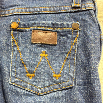 Wrangler Retro Jeans Boys Size 7 Regular Blue Relaxed Bootcut Western EUC4