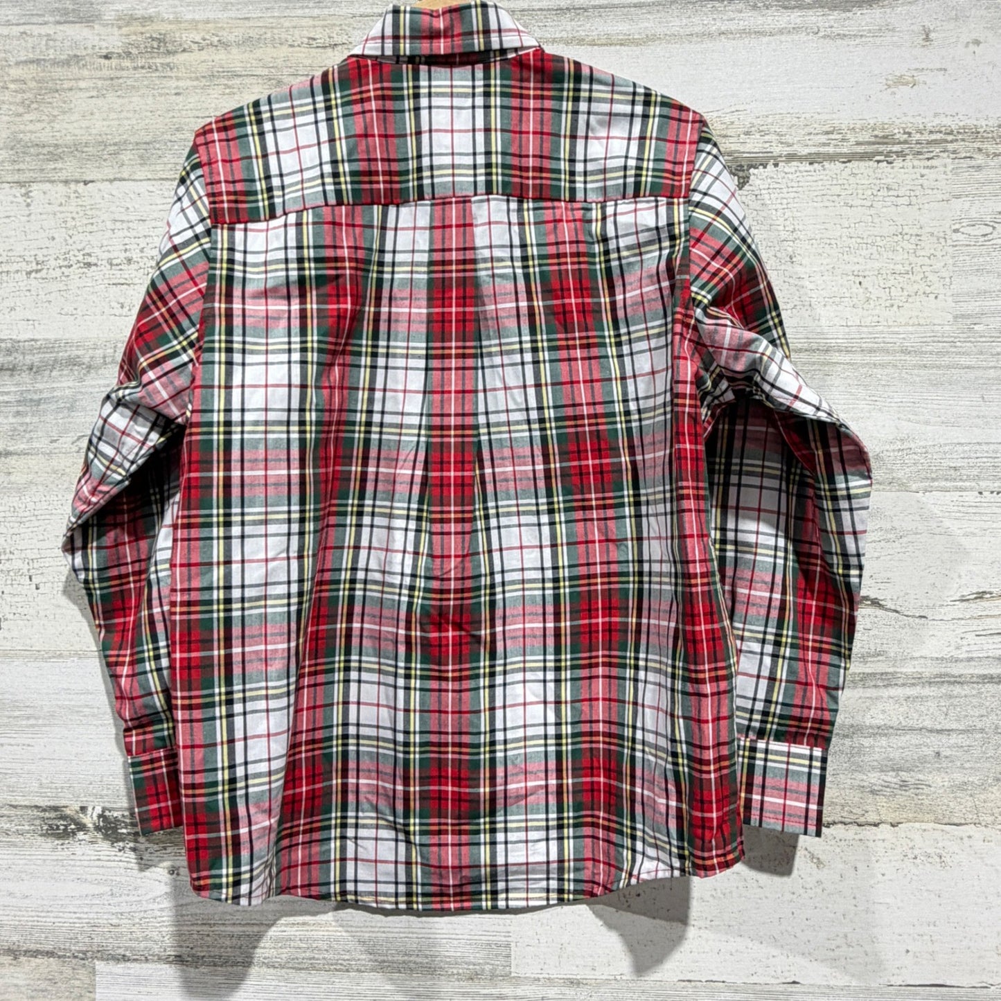 TBBC Button Down Shirt Boys 6 Red Plaid Tartan Preppy Holiday EUC3