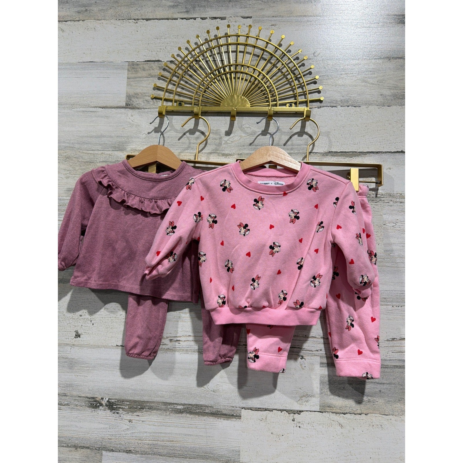Old Navy Disney Modern Moments Girls 6-12M Pink Mauve Ruffle Minnie EUC0