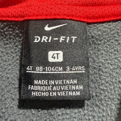 Nike Full Zip Hoodie Kids 4T Grey Red Dri-FIT Athletic EUC2