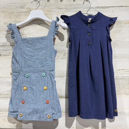 Matilda Jane Dress Romper Bundle Girls 6 Blue Striped Ruffle Classic0