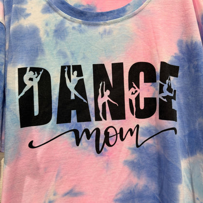Dance Mom Graphic T-Shirt Women XL Pink Blue Tie Dye Casual EUC1
