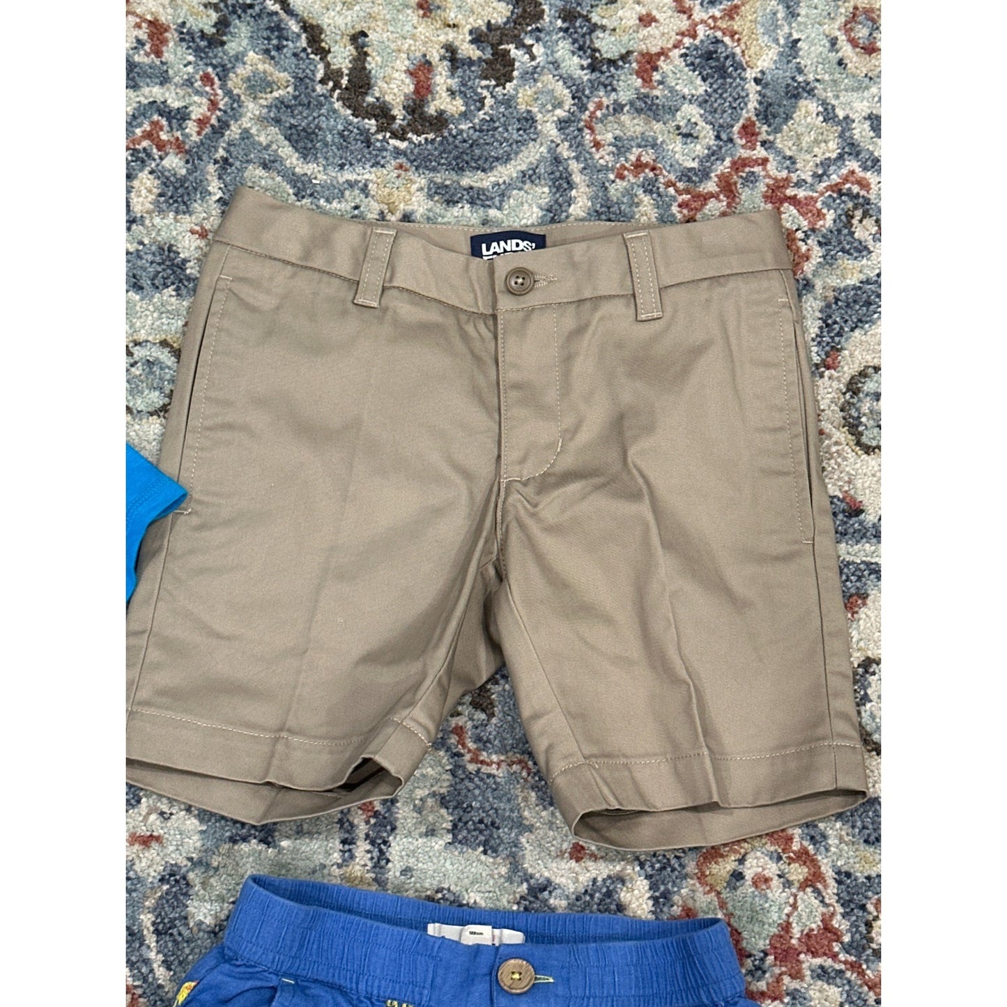 Lands End Mini Boden Hatley Shorts Shirt Bundle Boys 7 Blue Khaki Shark3