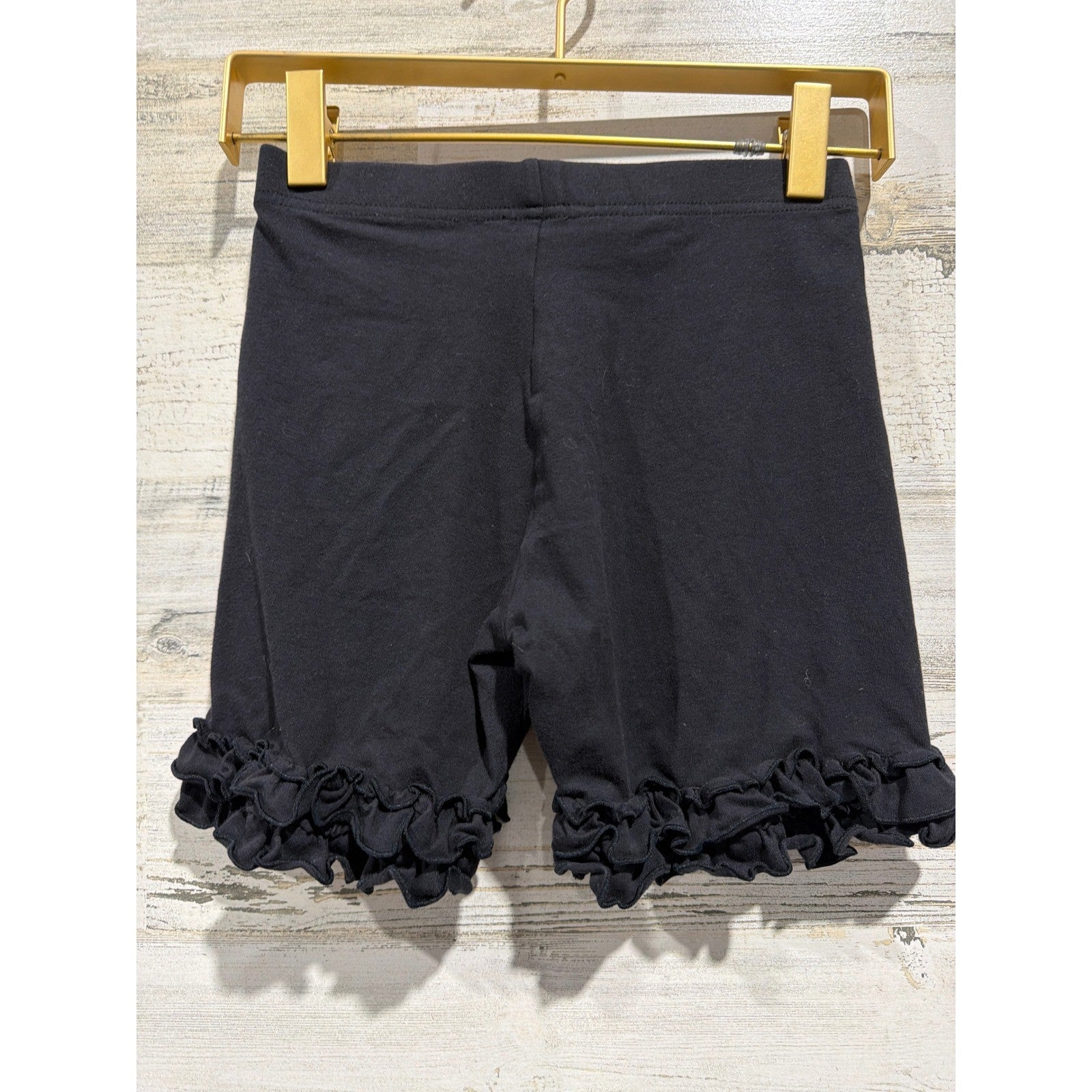 Matilda Jane Ruffle Shorts Girls 10 Black Cotton Stretch Boutique EUC2