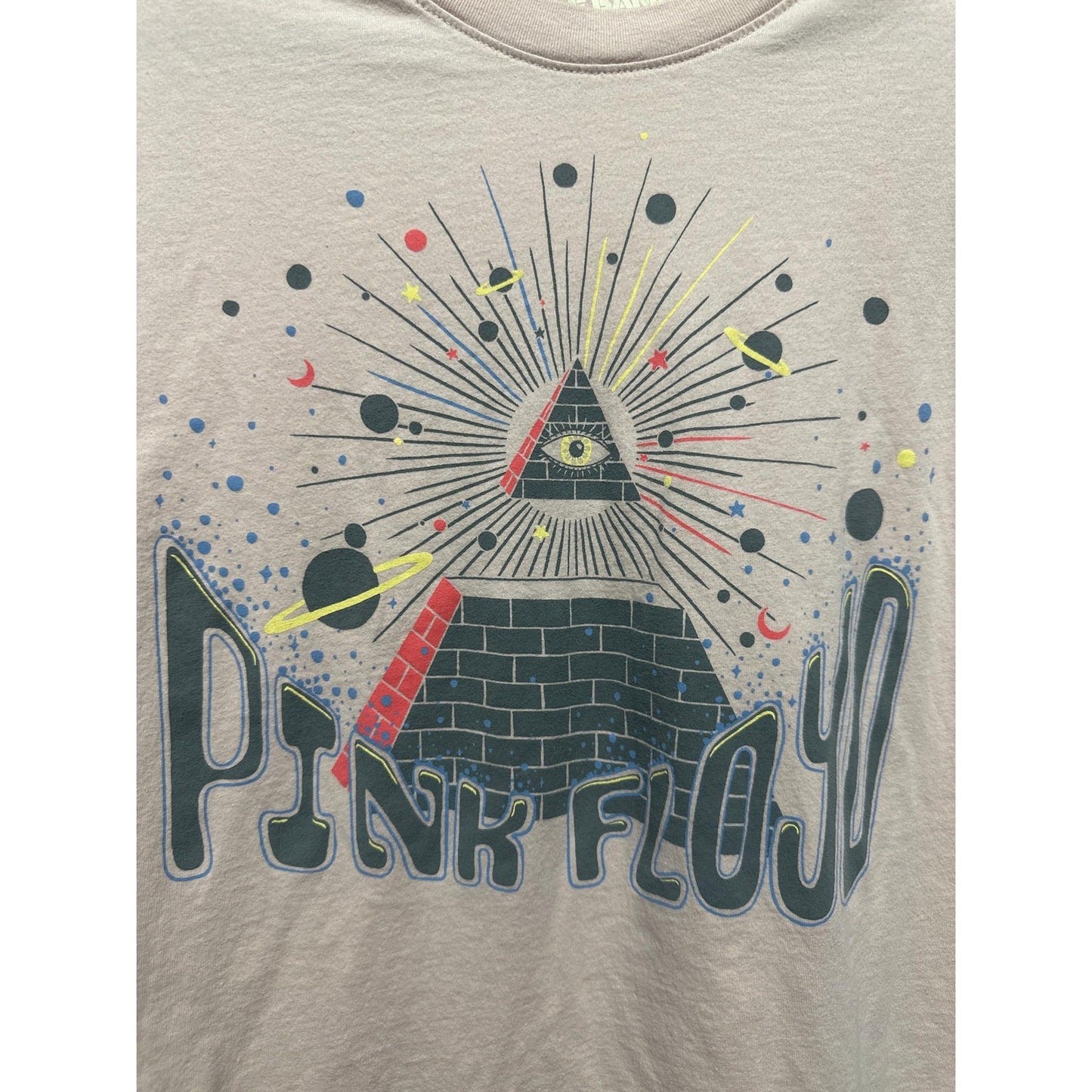 American Eagle Pink Floyd Graphic Tee Women XS Tan Pyramid Rock Band EUC1