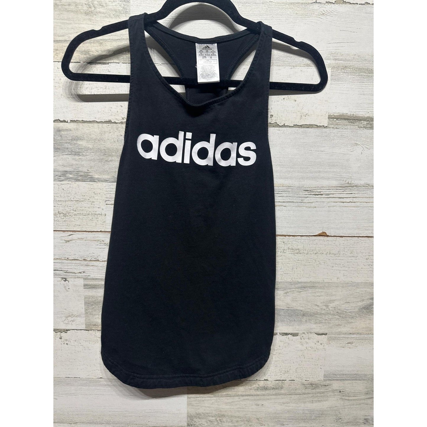 Adidas Tank Top Women XS Black Linear Logo Racerback0