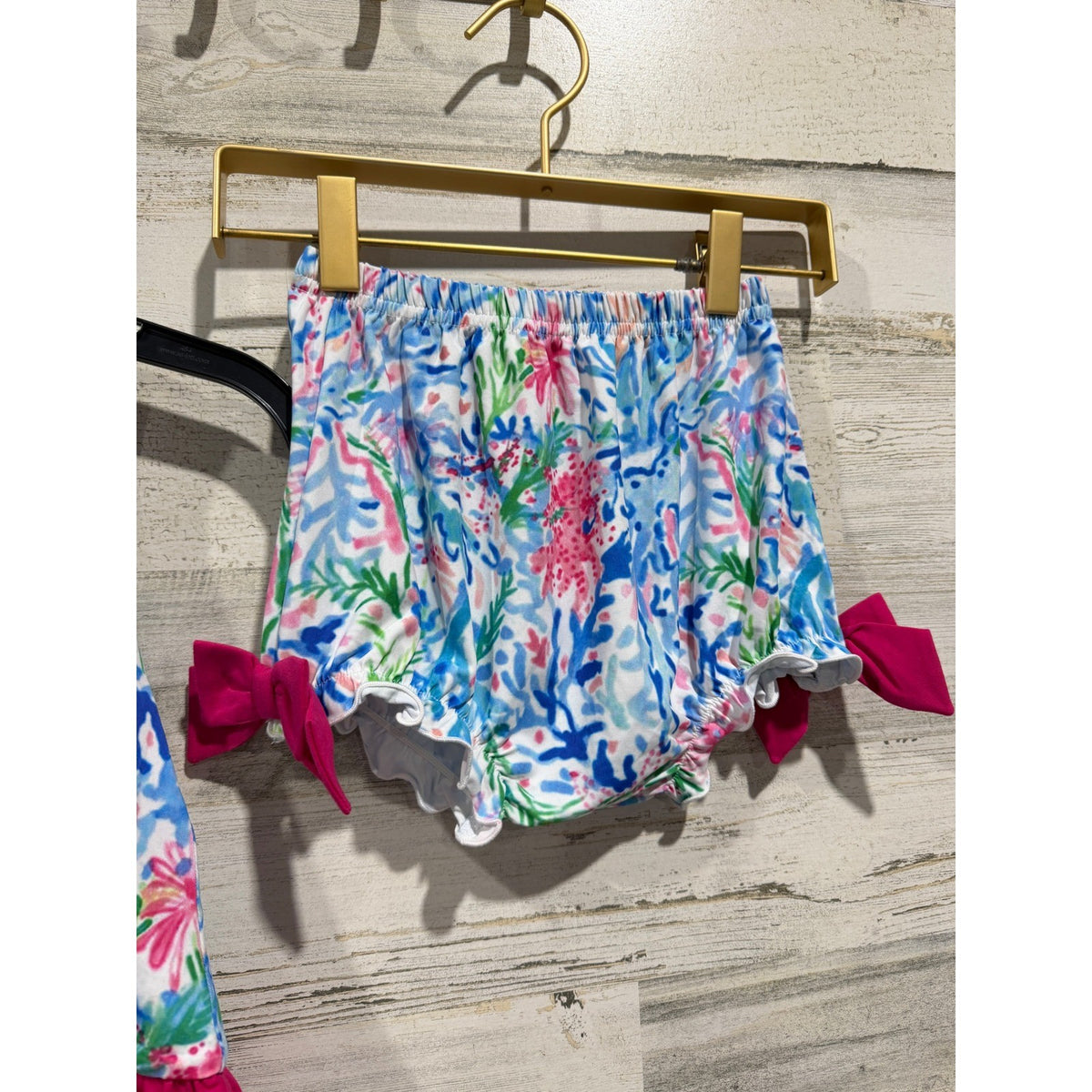 Little Bear Smocks Coral Reef Bloomers Set Girls 3T Pink Blue Cotton Coastal EUC7
