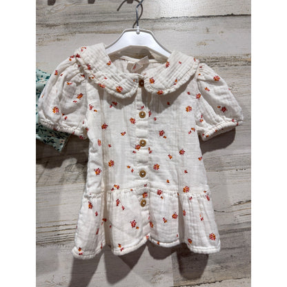 Cat & Jack Floral Swimsuit & Gauze Top Girls 3T Green White Cotton EUC3