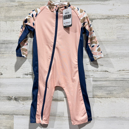 Stonz Sun Suit Baby 12-18m Pink Camo UPF 50 Rash Guard One Piece NWT0