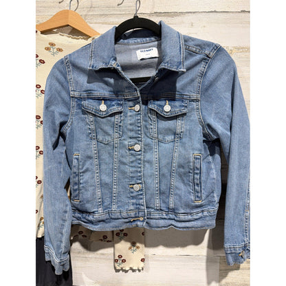 Art Class Little Co Old Navy Bundle Girls 10/12 Gray Blue Floral Denim EUC1