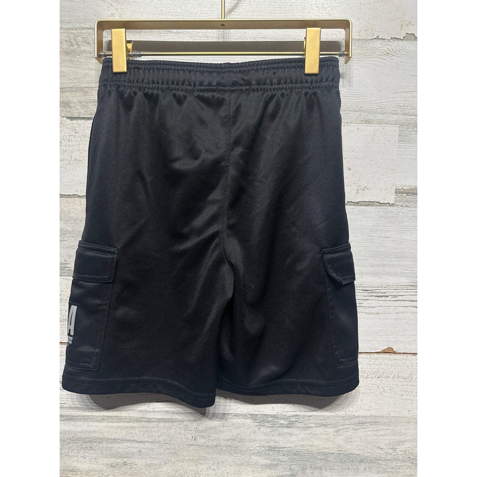 NBA Basketball Shorts Boys Size 8 Black Cargo Athletic Mesh EUC2