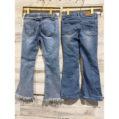 Hayden Wallflower Jeans Girls 6 Blue Distressed Embroidered Flare Bundle4