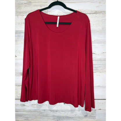 Soma Cool Nights Pajama Top Women XL Red Long Sleeve Scoop Neck Loungewear EUC0