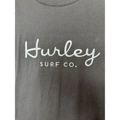 Hurley Graphic Tee Men Large Black Embroidered Script Logo Surfwear1