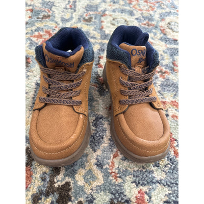 OshKosh B'gosh High Top Boots Boys 7 Toddler Tan Navy Faux Suede1