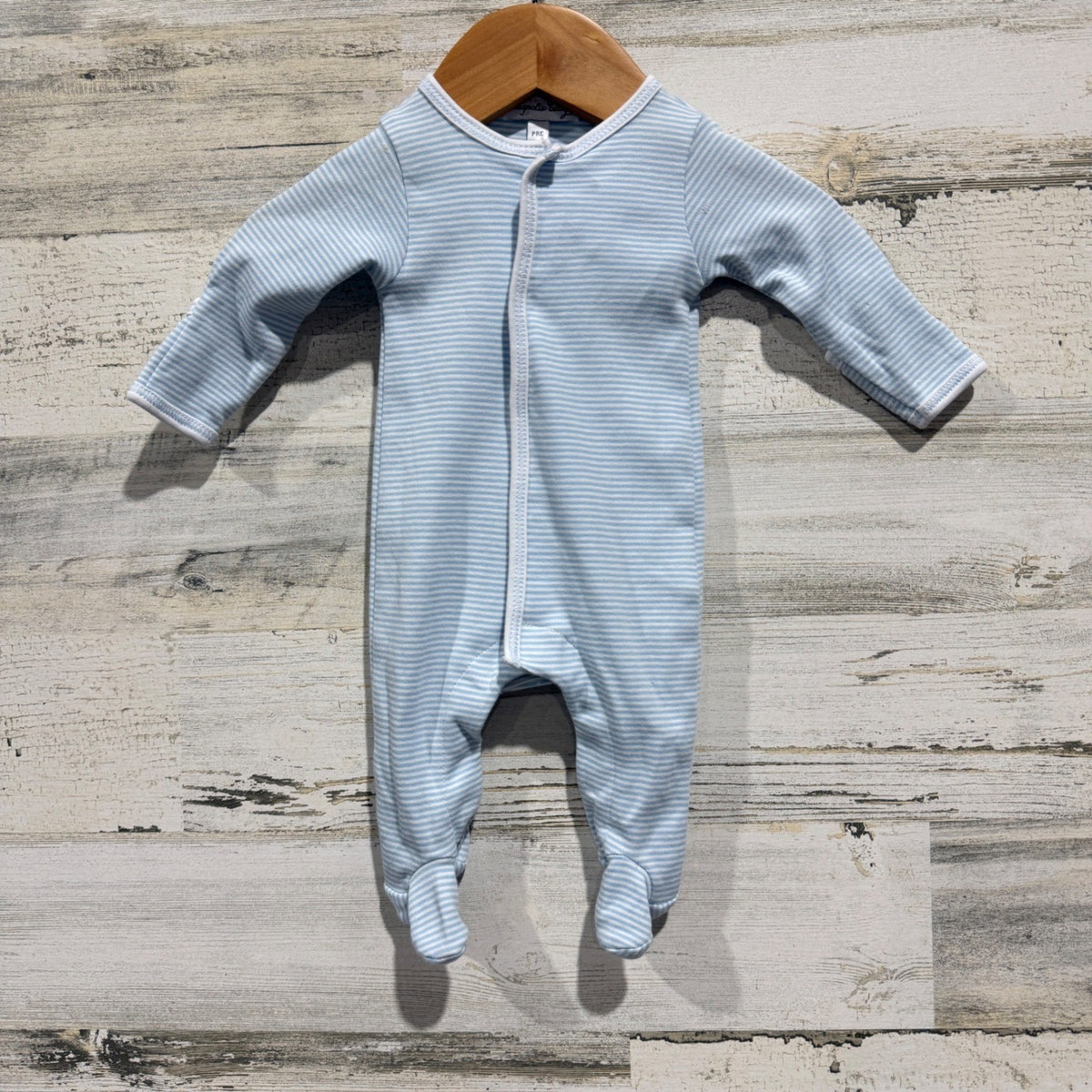 Magnolia Baby Striped Footie Pajamas Boys Pre Blue Pima Cotton Classic Flawed*0