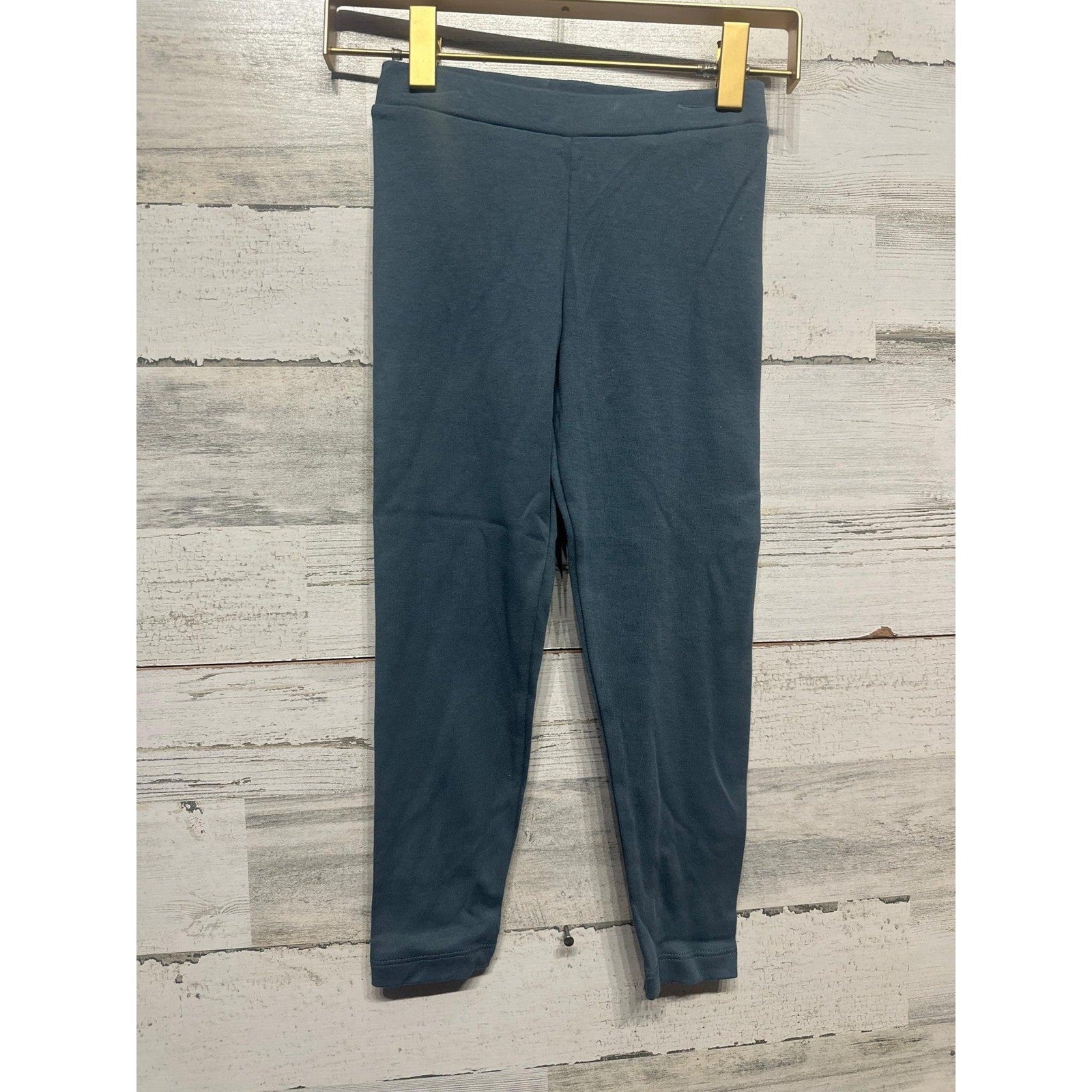 Lemon Loves Lime Basic Leggings Girls Size 4 Orion Blue Solid Cotton NWT0