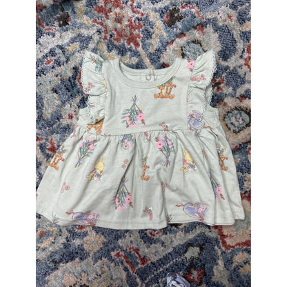 Disney Girls 3-6M Dress Romper Bundle Green Blue Winnie Pooh Minnie Mouse2