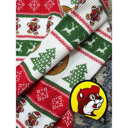 Buc-ee's Christmas Union Suit Pajamas Adult Large Red Green Fair Isle NWT2
