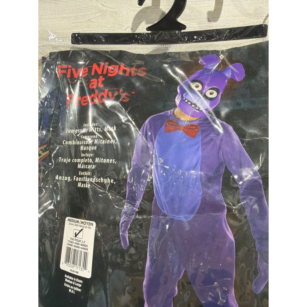 Rubies Five Nights at Freddys Bonnie Costume Kids M 8-10 Purple Gamer Horror NWT3