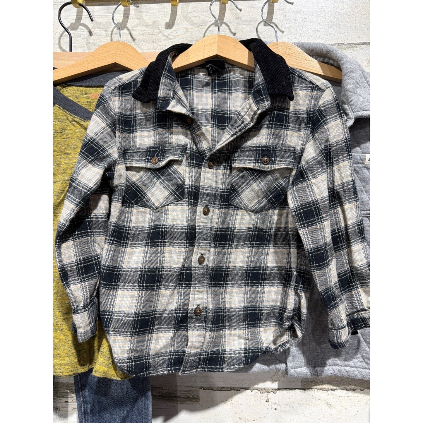 Easy Peasy Art Class Boys 4T Bundle Plaid Quilted Denim Gorpcore EUC1