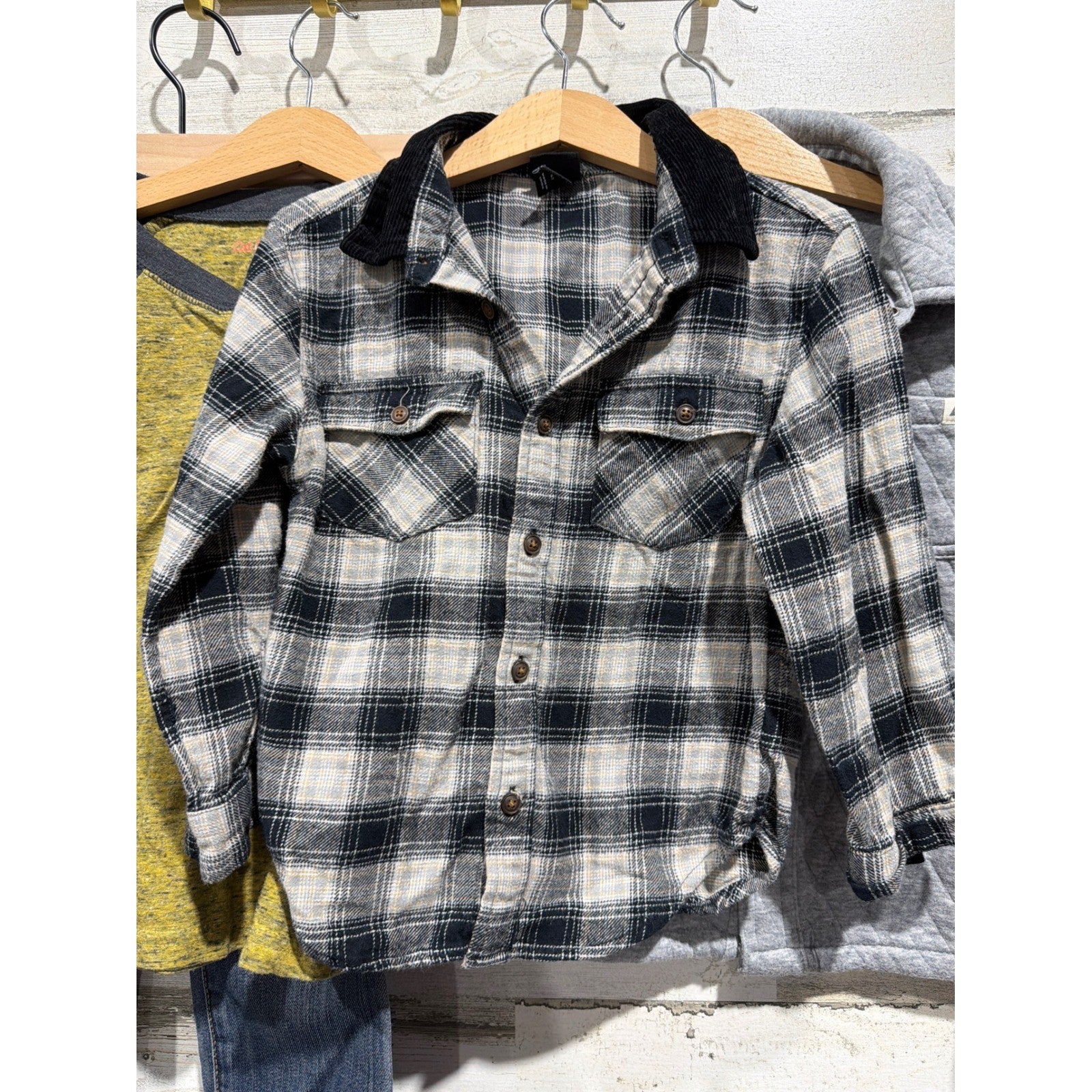 Easy Peasy Art Class Boys 4T Bundle Plaid Quilted Denim Gorpcore EUC1