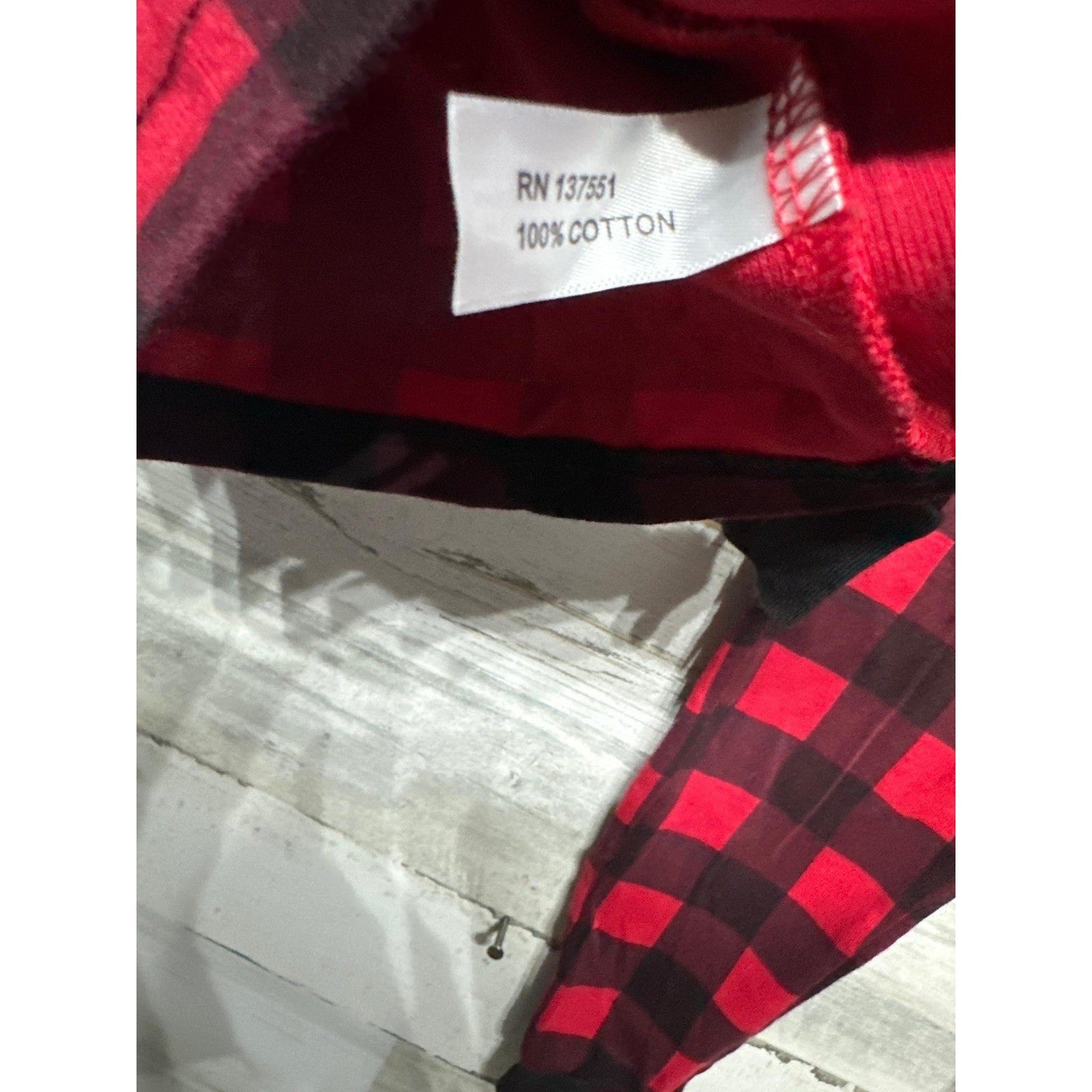 Leveret Pajama Set Boys Size 6 Red Black Buffalo Plaid Cotton Snug Fit EUC2