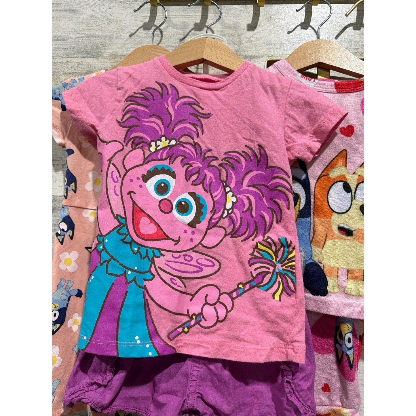 Bluey Sesame Street Garanimals Bundle Girls 2T Pink Blueycore EUC1