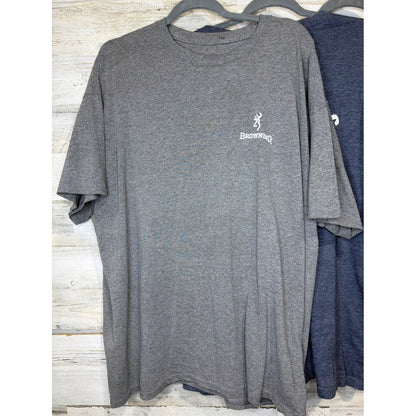 Browning T-Shirt Bundle Men 2XL Gray Blue Black Graphic Outdoor Gorpcore2