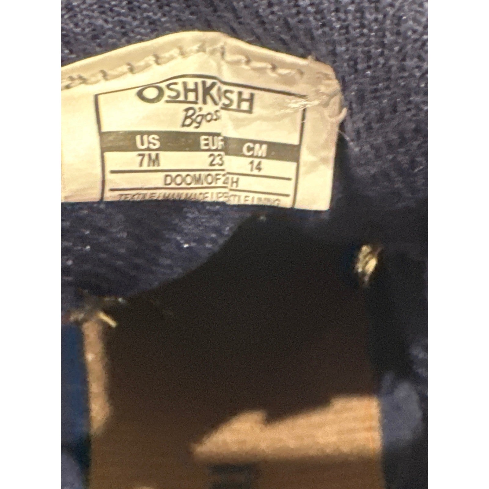 OshKosh B'gosh High Top Boots Boys 7 Toddler Tan Navy Faux Suede5