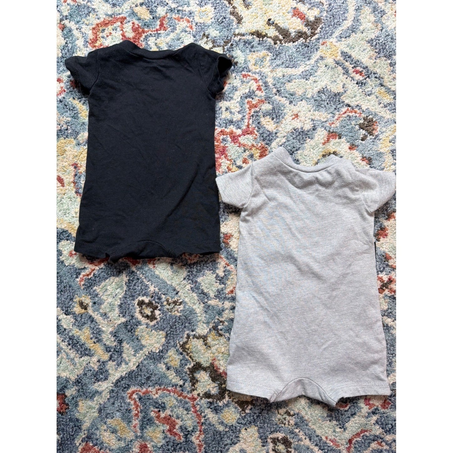 Nike Romper Set Boys Newborn Black Grey Just Do It Swoosh Sporty EUC3