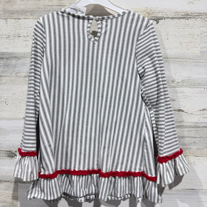 Rare Editions Tunic Girls Size 8 Grey Santa Sequin Holiday Christmas EUC5
