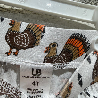 Bailey's Blossoms Turkey Outfit Set Girls 2T Brown Cotton Thanksgiving Holiday5
