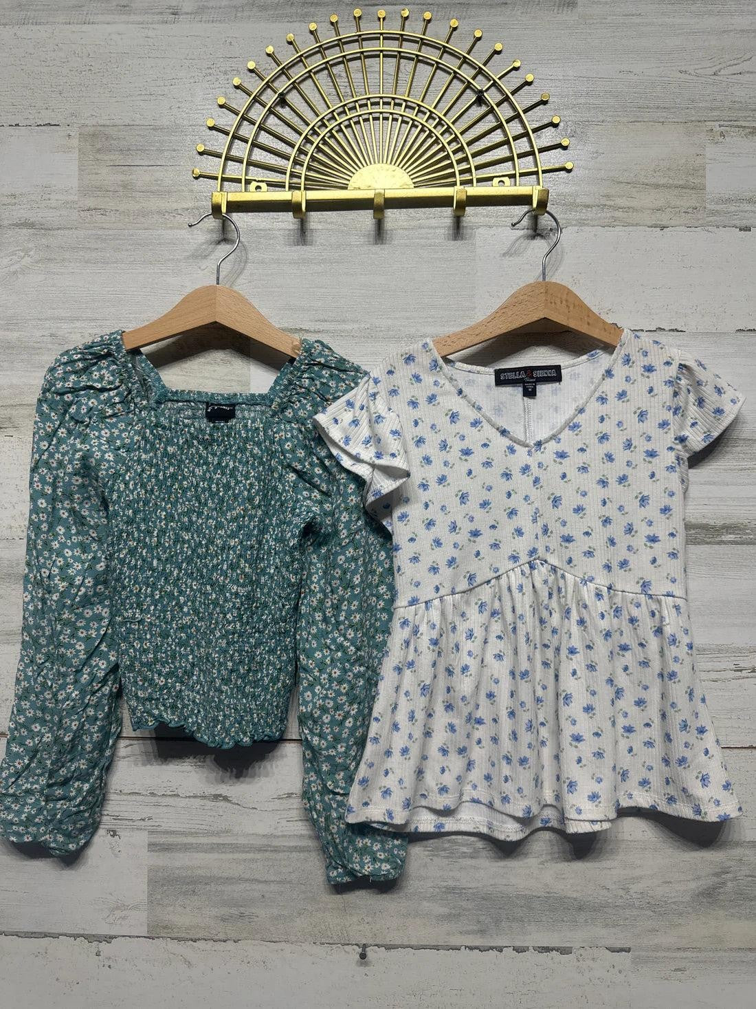 Art Class Stella & Sienna Yoga Tops Bundle Girls 7/8 Floral Lavender EUC3
